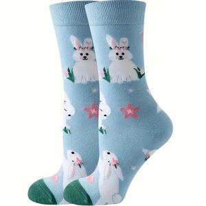 Blue Bunny Rabbit  Socks